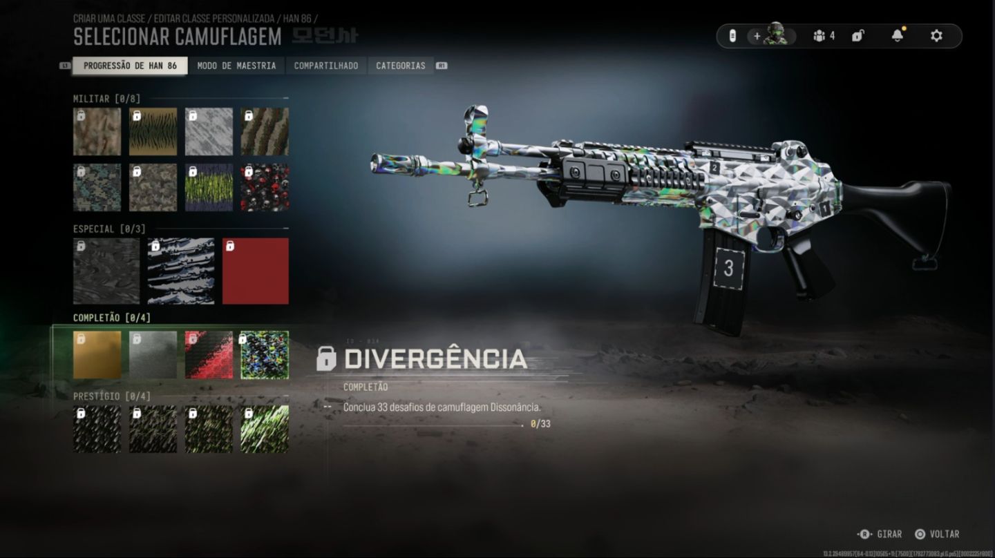CAMUFLAGEM DIVERGÊNCIA | ORION | HELIO DMZ | EMPYROS WARZONE | MW4.