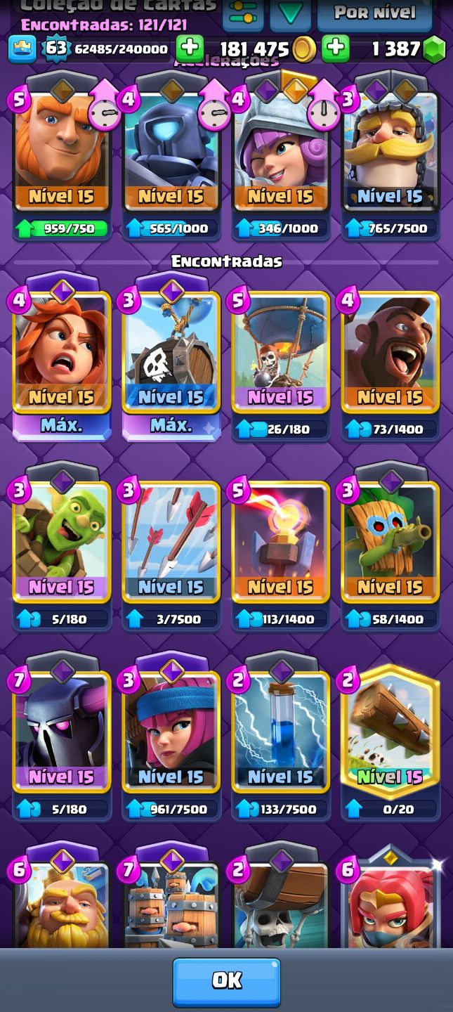 Conta clash royale MAIOR CAMPEAO upada várias evo