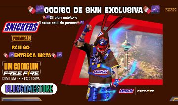 FREE FIRE CODE DE skin SNICKERS EXCLUSIVA