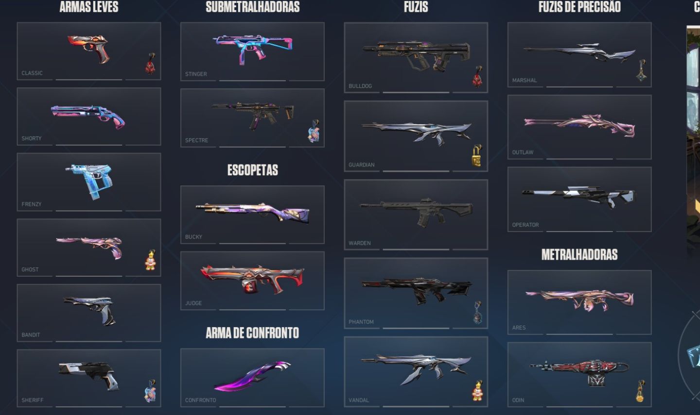 Conta valorant com várias skins