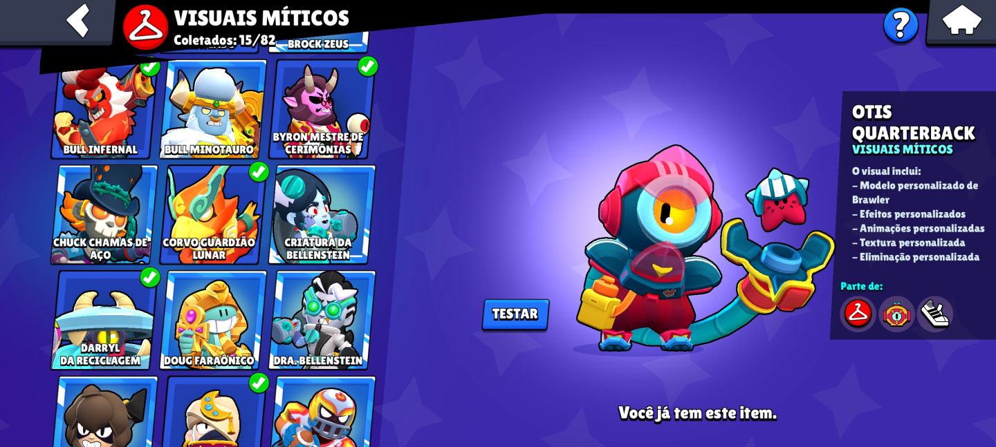 Possui todos os brawlers, mais de 265 skins, 30 brawlers full, Full acesso!!