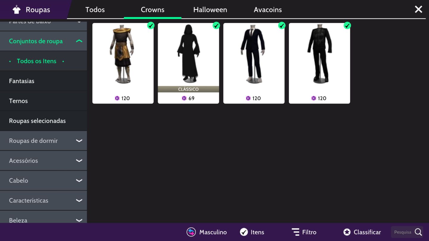 CONTA MASCULINA AVAKIN LIFE LvL 34