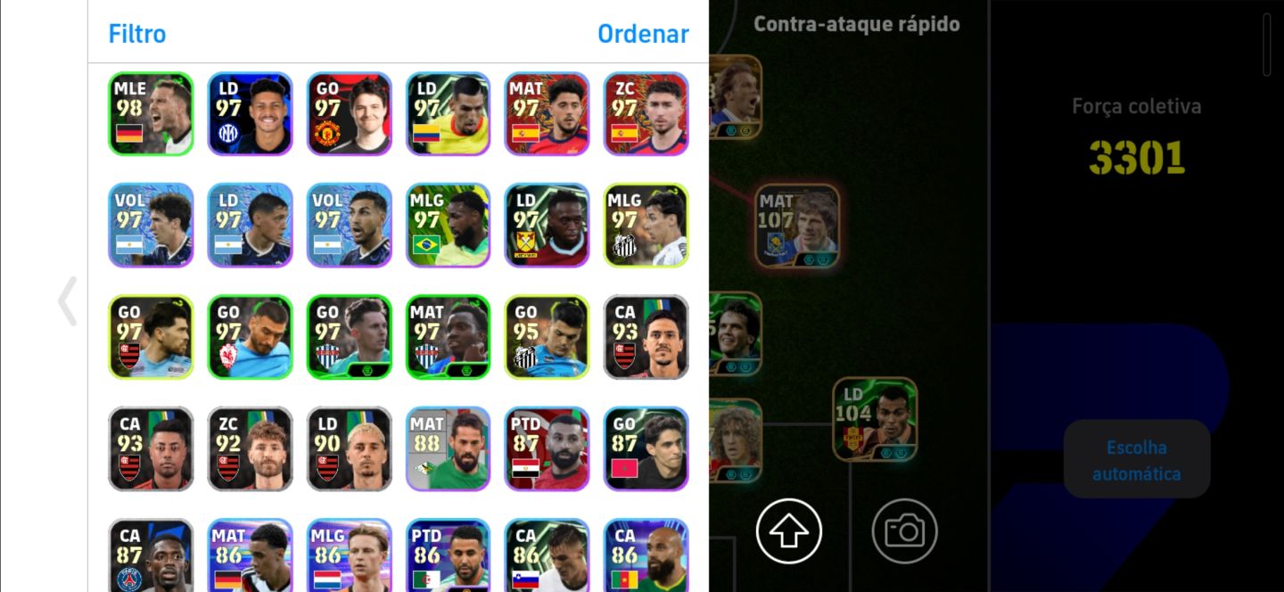 CONTA EFOOTBALL MOBILE FORÇA COLETIVA 3301
