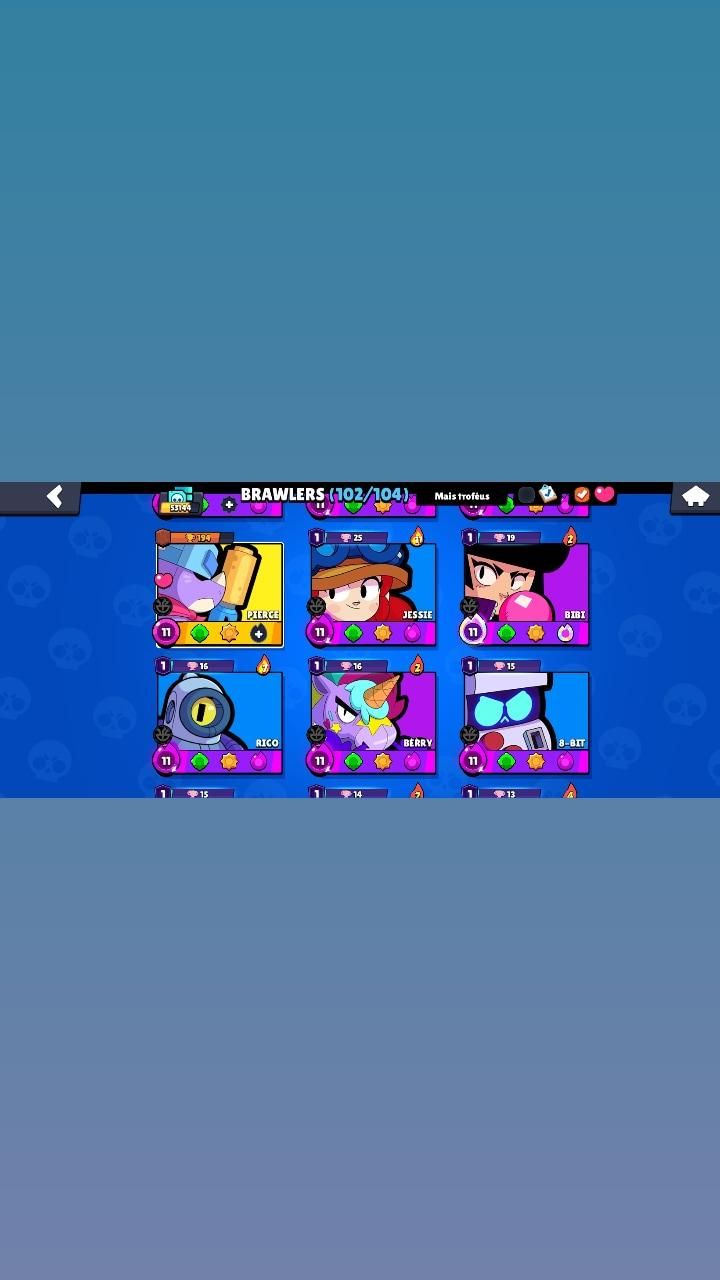 BRAWL STARS | 53K TROFÉUS | 102/104 BRAWLERS | 6K RANQUEADO