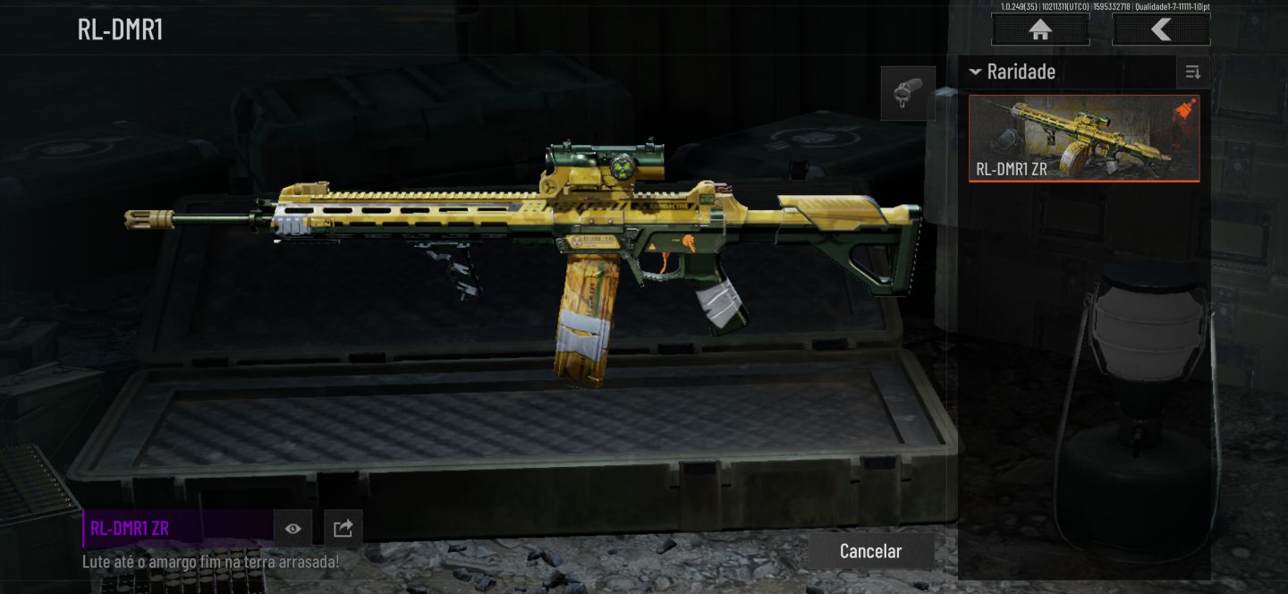 Conta Arena breakout mobile 12 milhões de armazém com skin de armas douradas