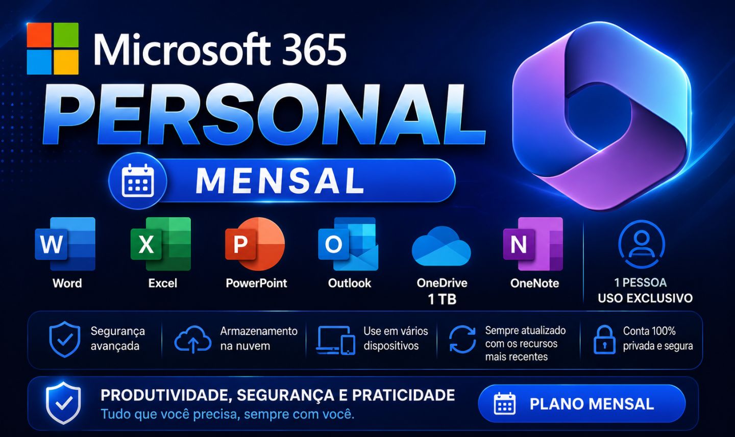 Conta Microsoft 365 Personal | Mensal