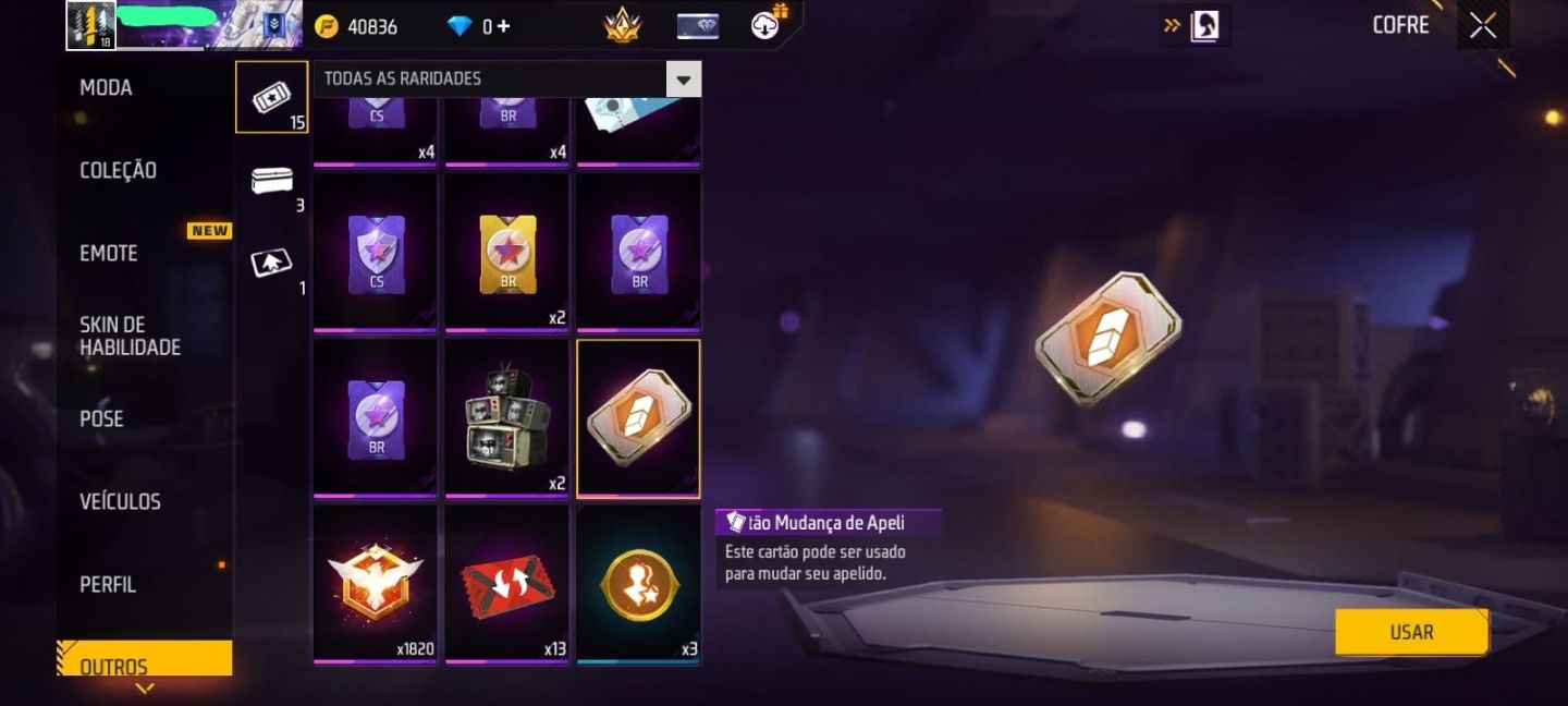 CONTA FF COMPLETA NV 18 - CONJUNTO SOMBRA DA NOITE + FOICE ECLIPSE LUNAR + CARTÃ