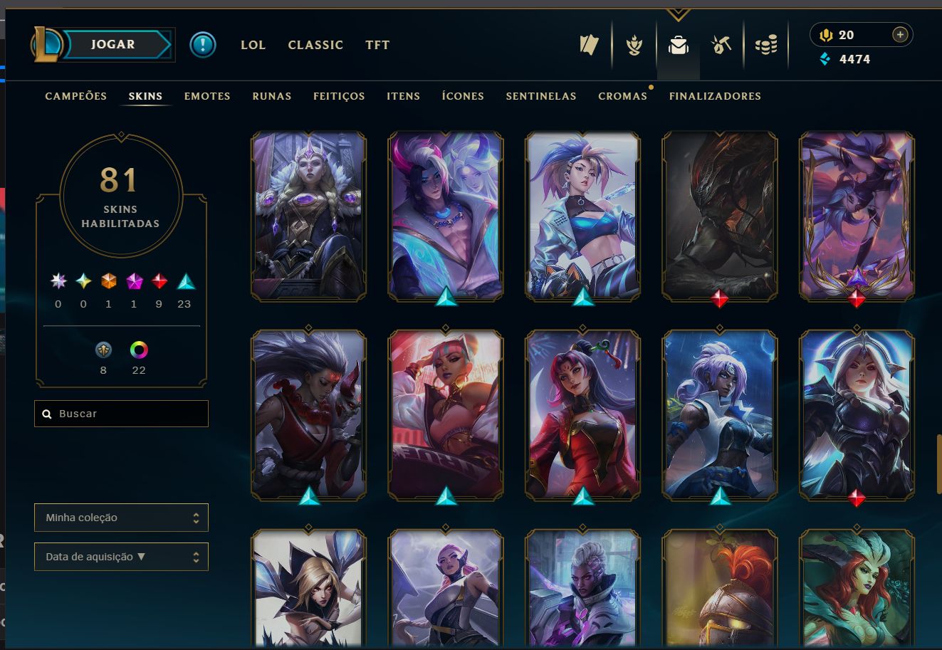 CONTA VALORANT + LOL | COLEÇÃO DE SKINS | MAIS DE R$1.450 INVESTIDOS