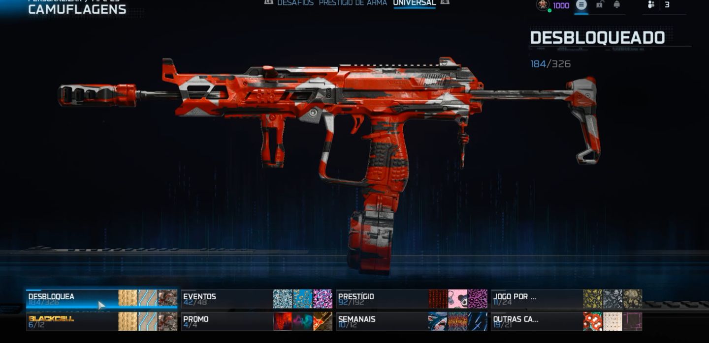 CONTA WARZONE LEVEL 1K COM SKINS E JOGOS BO6 E MW4 ED COFRE ADQUIRIDO