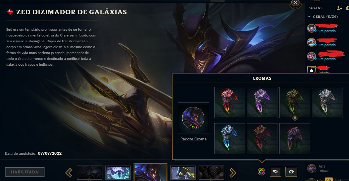 Conta de lol RARA nvl945 com 507 skins FULL ACESSO (SKIN RIVEN 2012)