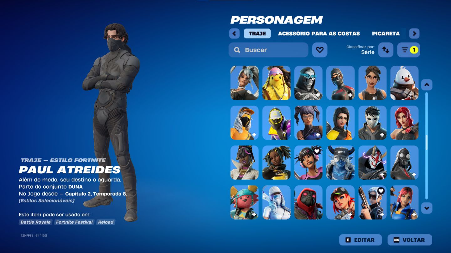 Conta de fortnite tryhard com 281 skins