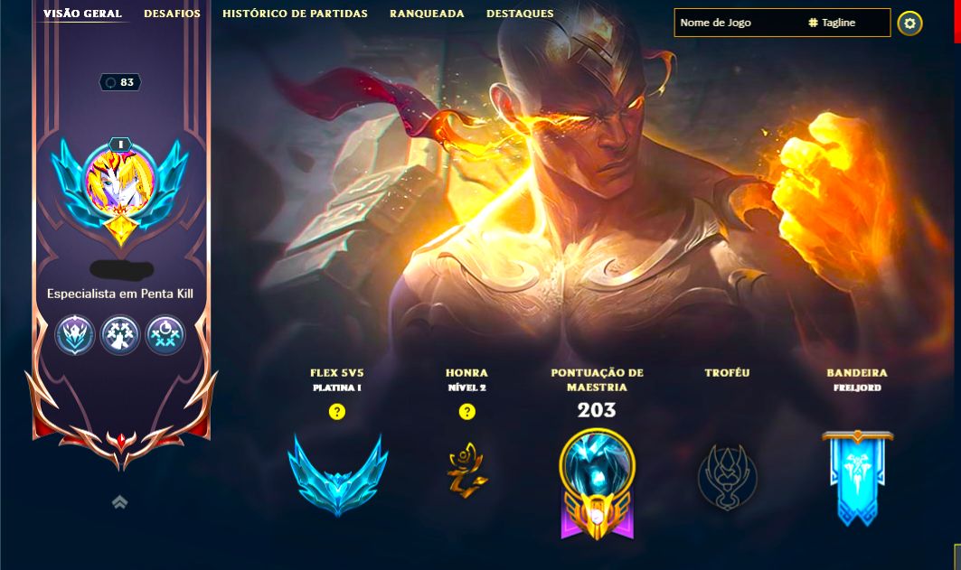 LENDÁRIA LEE SIN PUNHOS DIVINOS + [100 SKINS HABILITADAS] + PLATINA 1 SOLO/FLEX