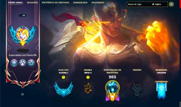 LENDÁRIA LEE SIN PUNHOS DIVINOS + [100 SKINS HABILITADAS] + PLATINA 1 SOLO/FLEX