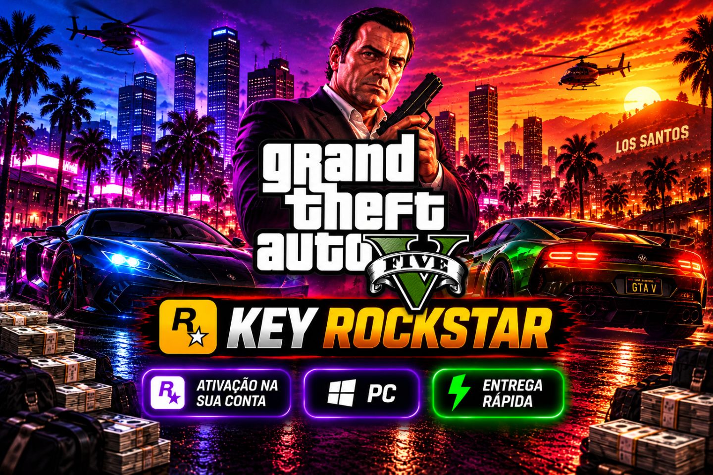 GTA 5 + RED DEAD REDEMPTION 2 | CONTAS FULL ACESSO + EMAIL | KEY ROCKSTAR PC