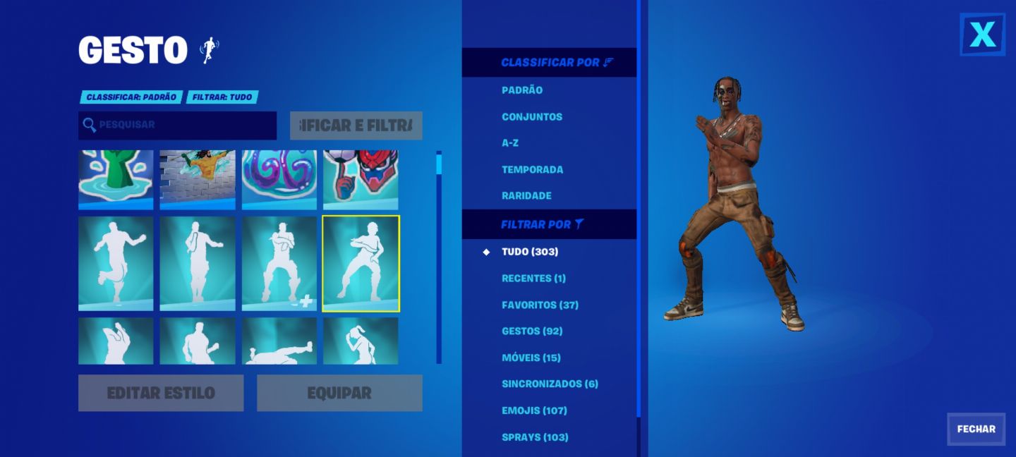 CONTA COM 175 SKIN + 133 PICARETAS + TRAVIS SCOTT + MACHADO DO KRATOS