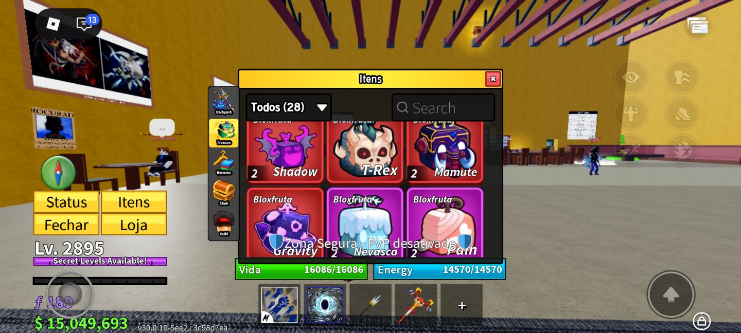 Conta de Blox Fruits com Yoru, CDK, Draco V4, Shark V4 e muito mais