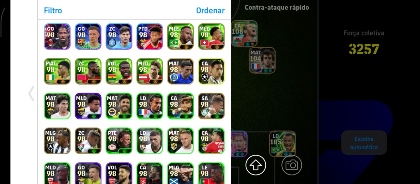 CONTA EFOOTBALL COM 3257 DE FORÇA COLETIVA FULL ATAQUE