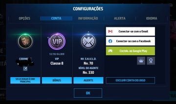 Conta Marvel Future fight VIP 8
