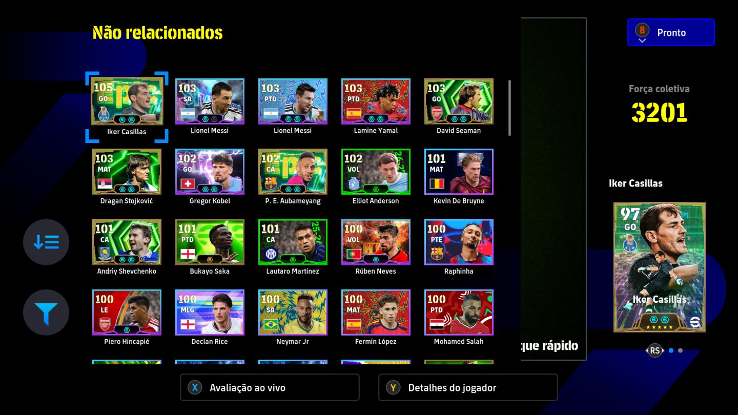 CONTA EFOOTBALL STEAM 3200 DE FORÇA E 3 JOGADORES BLITZ CURLER