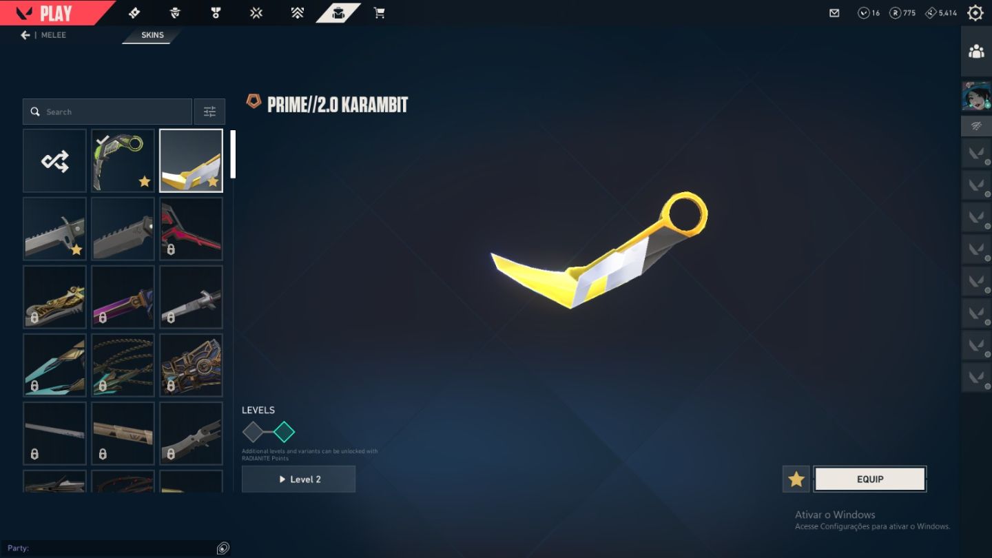 Conta Valorant | Vandal RGX + Karambit RGX | Karambit Sublime | Faca Xenocaçador