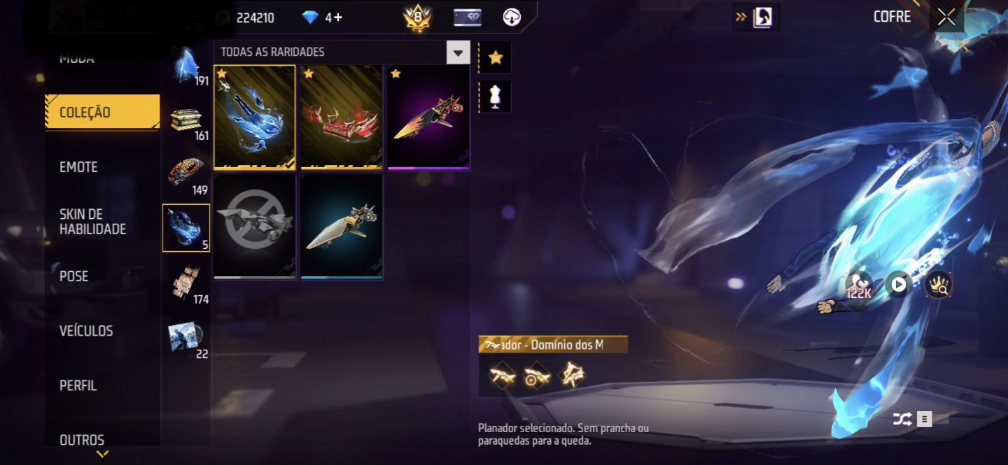 CONTA FREE FIRE QUASE LEVEL 80 com vários passe e coisas raras.