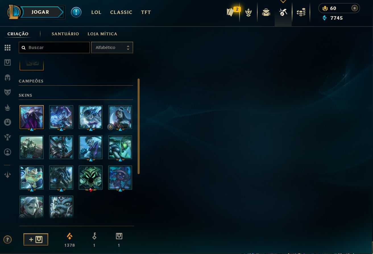 CONTA LEAGUE OF LEGENDS NV. 207 | 69 SKINS
