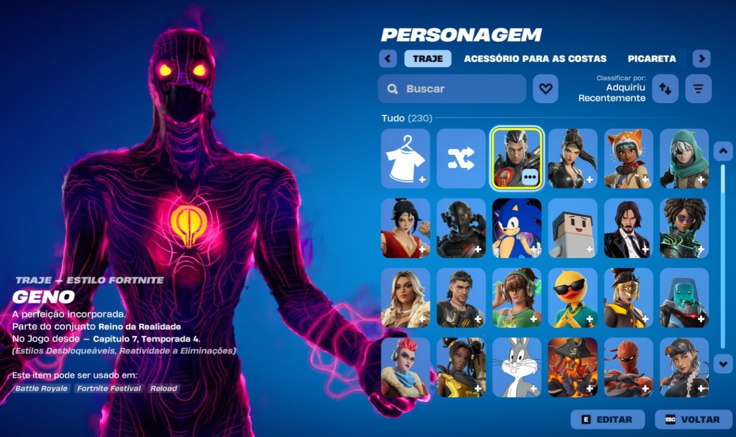 CONTA DE FORTNITE COM 228 SKINS | Billy | MENOR PREÇO!