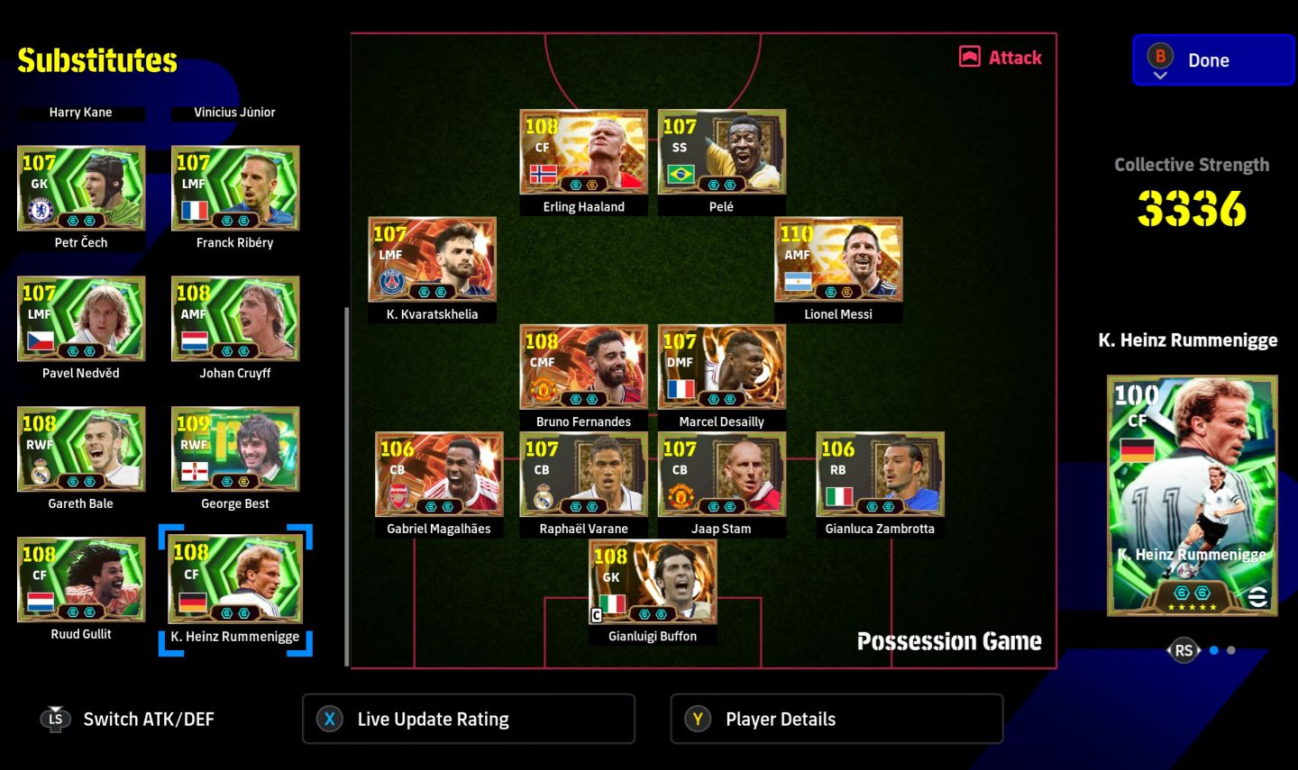 Conta eFootball Xbox / PC Microsoft - 3336 - 8 BigTime + 56 épicos + 35 ShowTime