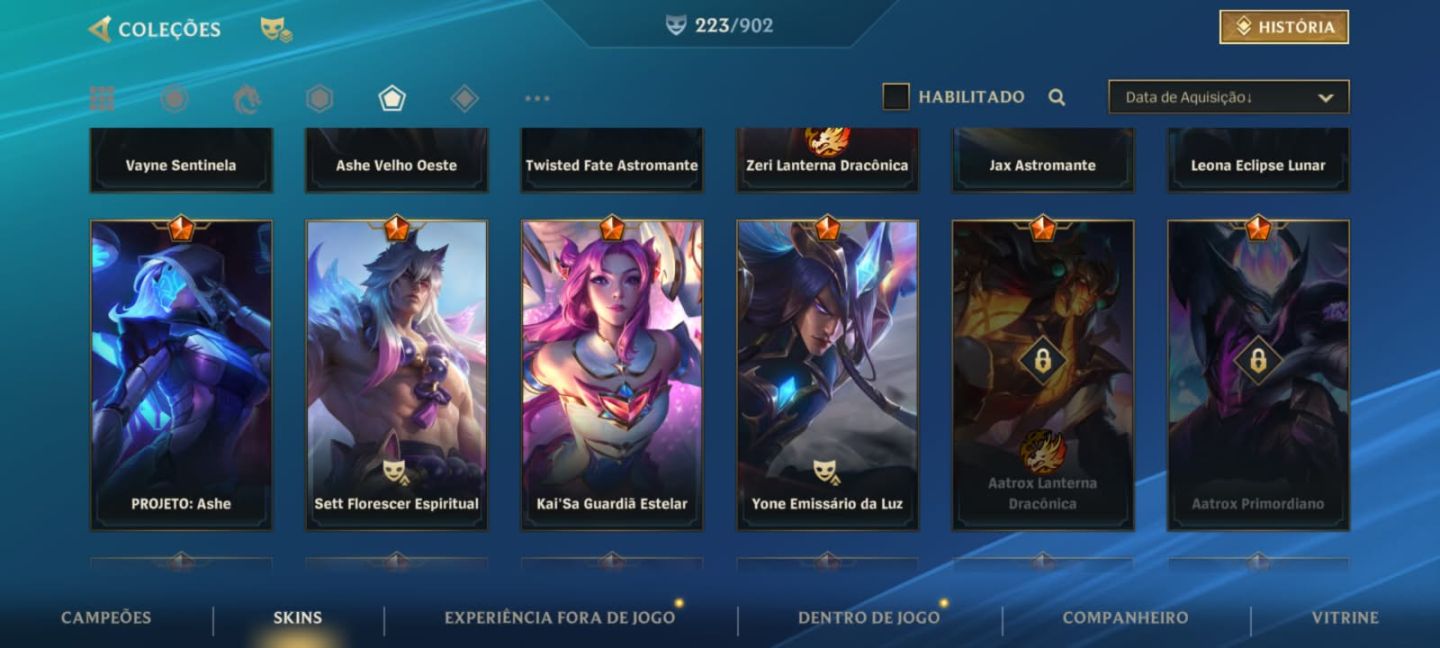 Conta à venda R$550 | 223 skins | Challenger | Passe ativo