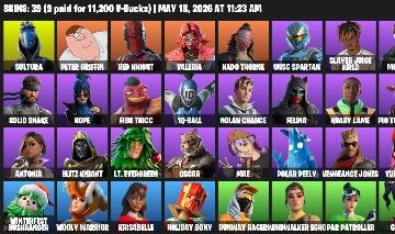 Conta Fortnite 39 Skins | Peter Griffin, Solid Snake, Red Knight