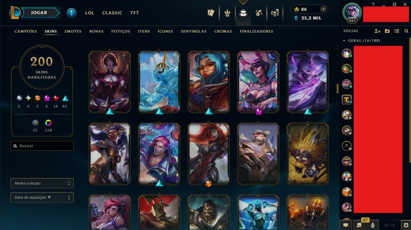 CONTA VALORANT E LOL - 3K GASTOS - MUITAS SKINS