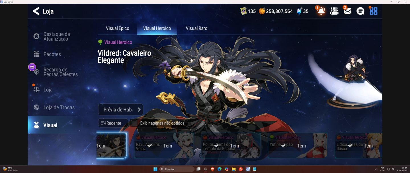 EPIC SEVEN CONTA BEM AVANÇADA