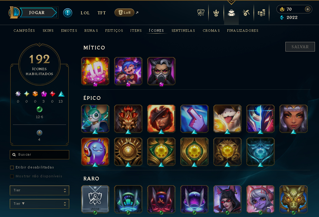 Conta de lol 109 skins 22 cromas gold 2