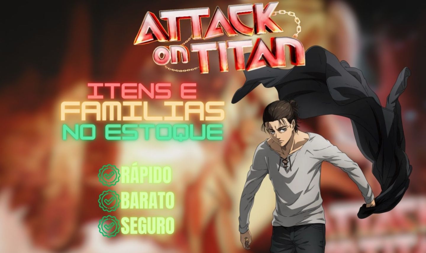 ATTACK ON TITAN REVOLUTION | COLOSSAL SERUM, COSMETICOS, FAMILIAS, SPINS E MAIS