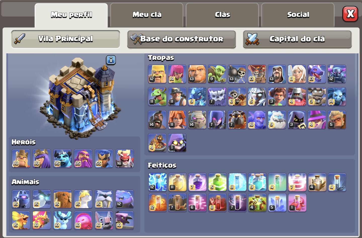 CONTA CLASH OF CLANS TH18 AVANÇADO