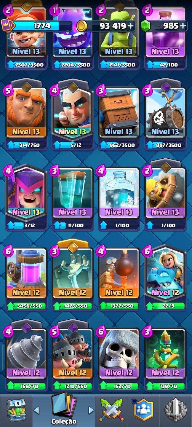 Conta de Clash Royale antiga nível 16
