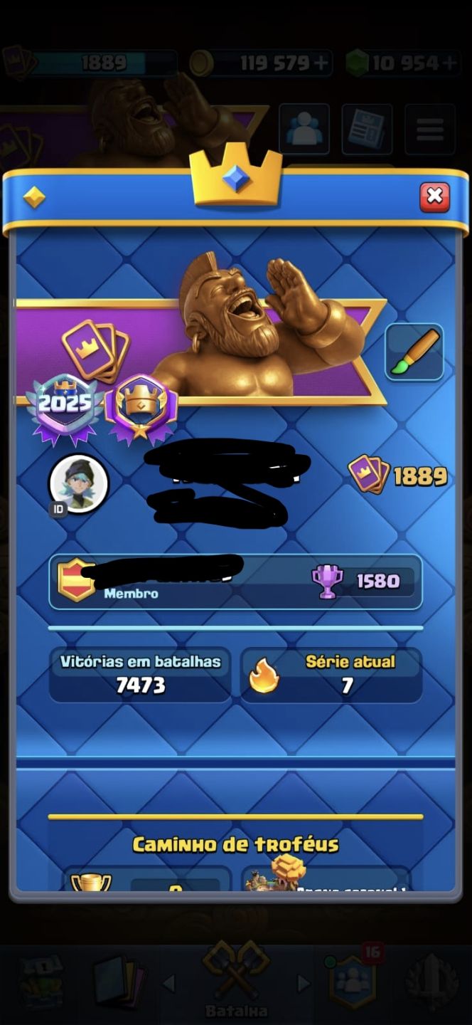 CONTA DE CLASH ROYALE E CLASH OF CLANS