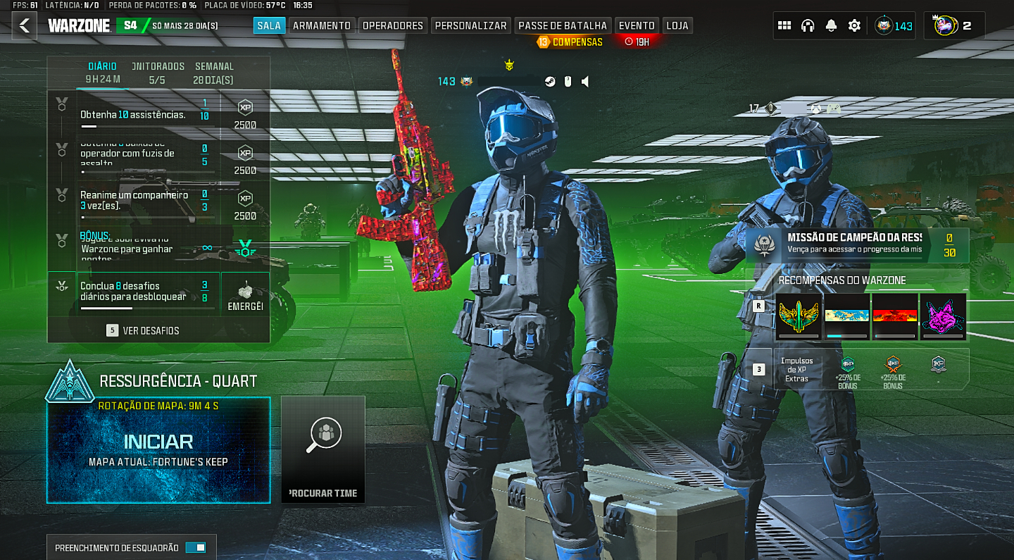 Skins CoD Warzone 2/3/BO6 - MONSTER VERDE/ROXO & AZUL - ENTREGA AUTOMATICA