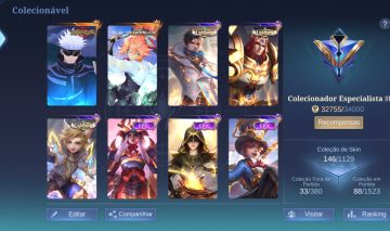 CONTA MOBILE LEGENDS COM SKIN DO GOJO E ASPIRANTS FANNY
