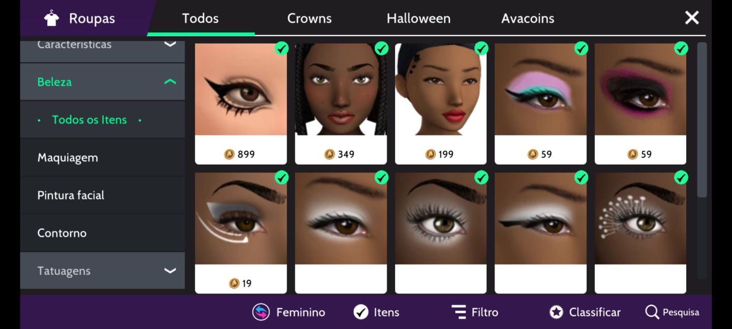 Conta femenina avakin life