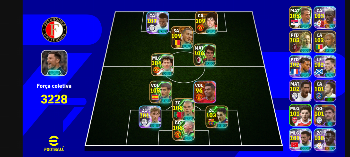 CONTA EFOOTBALL COM MBAPPÉ SHOWTIME 107, BEST BIGTIME 109 E HAZARD BIGTIME 109