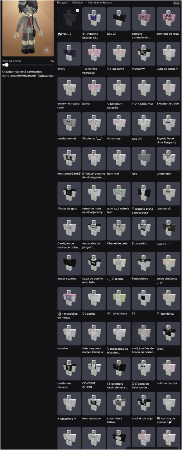 Conta de Roblox Feminina e Masculina