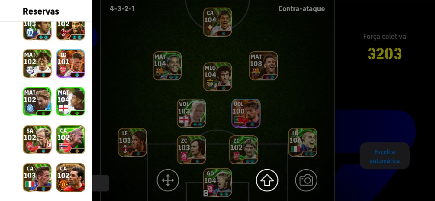 [iOS] EFOOTBALL 3203+ FORÇA COLETIVA |MESSI108|BRUXO104|KAHN 104|KONAMI ID LIVRE