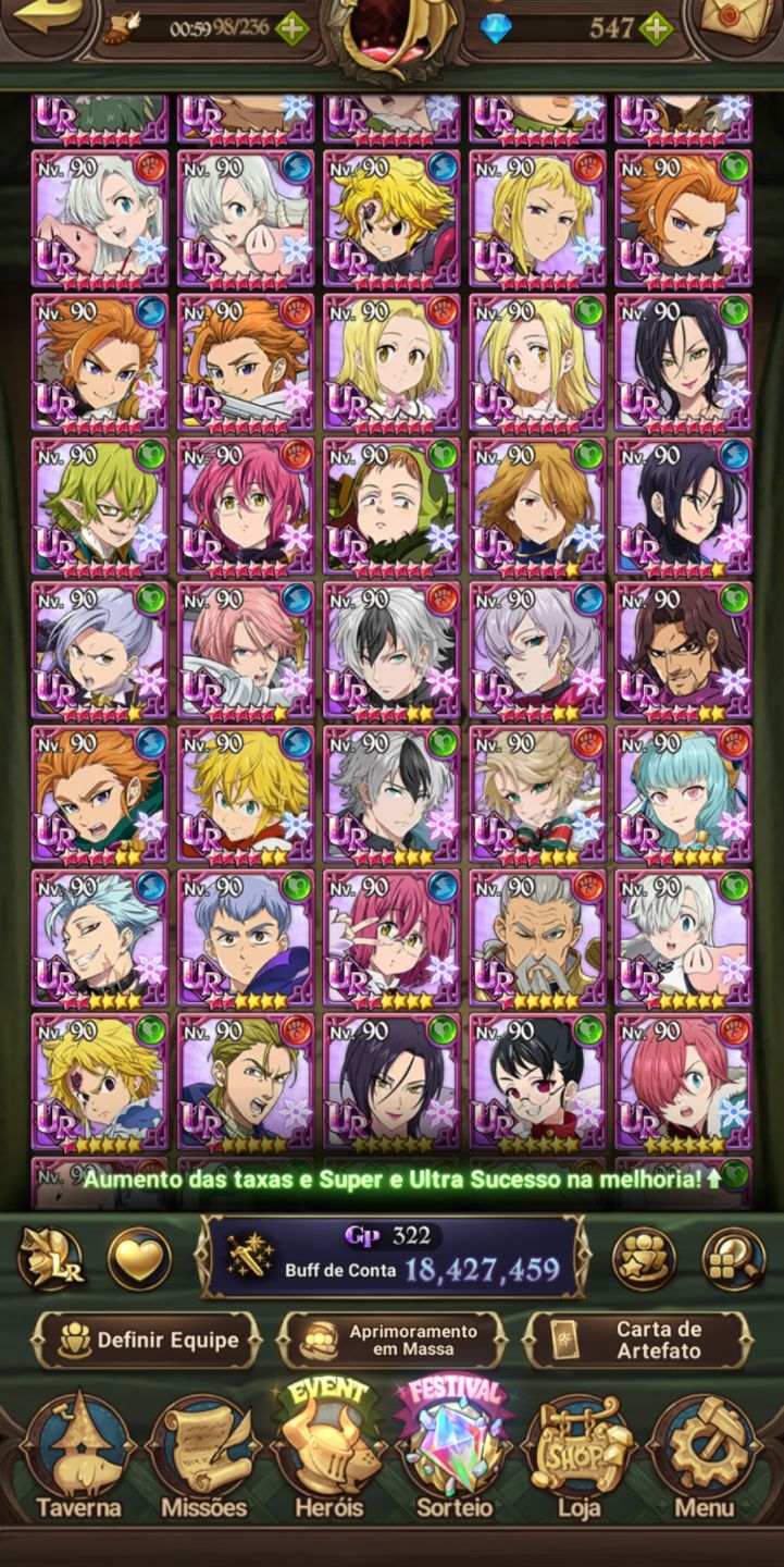 Conta 7DS Grand Cross 18kk cc box
