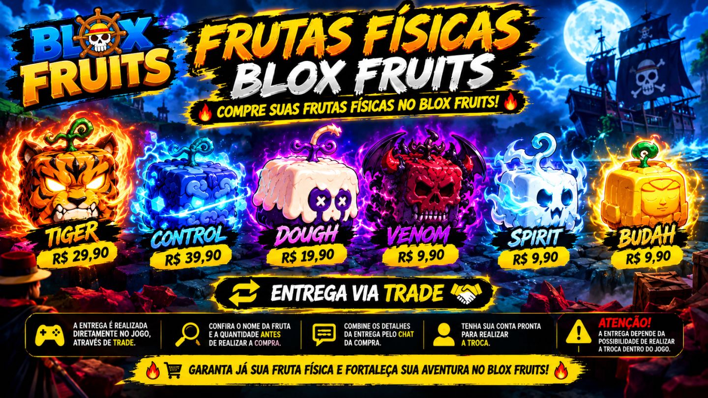 Frutas Físicas Blox Fruits - Dragon , Control, Dough, Tiger....