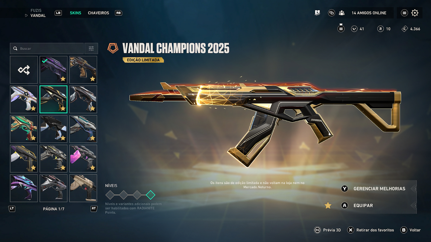 8k gastos em skins / Com acesso total! / Bundle Champions 25 / Lock-in 26.