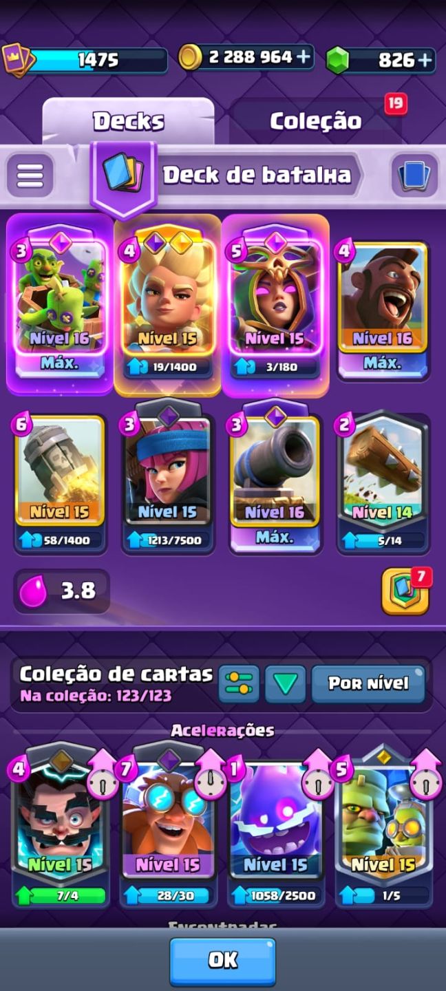 Conta Clash Royale modo rankeando liberado