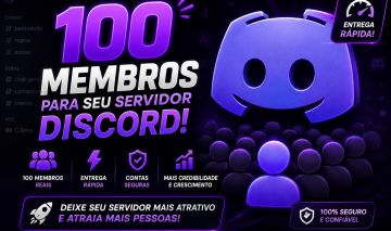 100 MEMBROS PARA DISCORD ENTREGA RÁPIDA E SEGURA
