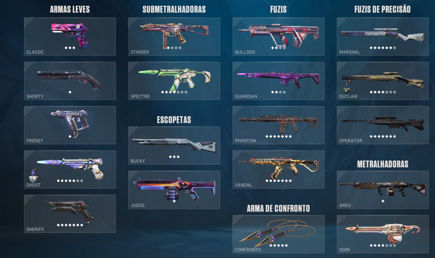 CONTA VALORANT VARIAS SKINS