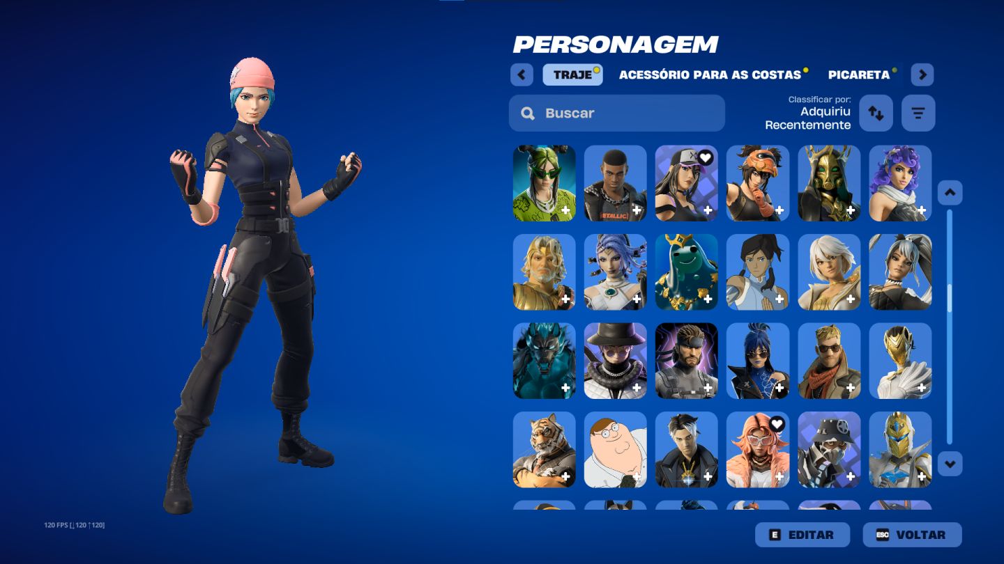 Conta com passes antigos e skins raras (Fortnite)